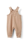 Cotton On Kids Organic Waffle Dungaree In Oatmilk Marle