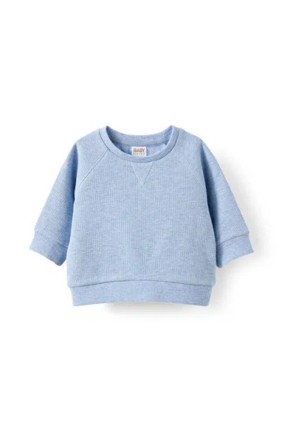 Cotton On Kids Organic Waffle Long Sleeve Top In Dusty Blue Marle