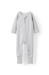 Cotton On Kids The Billie Long Sleeve Rib Romper In Cloud Marle
