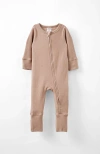 Cotton On Kids The Billie Long Sleeve Rib Romper In Oatmilk Logo