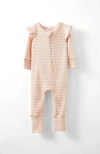 Cotton On Kids The Billie Long Sleeve Rib Romper In Pink Pearlvanilla Riley