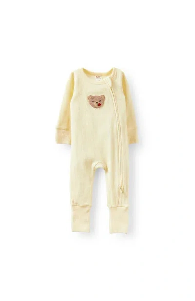 Cotton On Kids The Billie Long Sleeve Rib Romper In Yellow