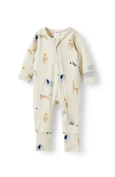 Cotton On Babies'  Kids The Billie Long Sleeve Zip Romper In Neutral