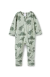 Cotton On Kids The Billie Long Sleeve Zip Romper In Green