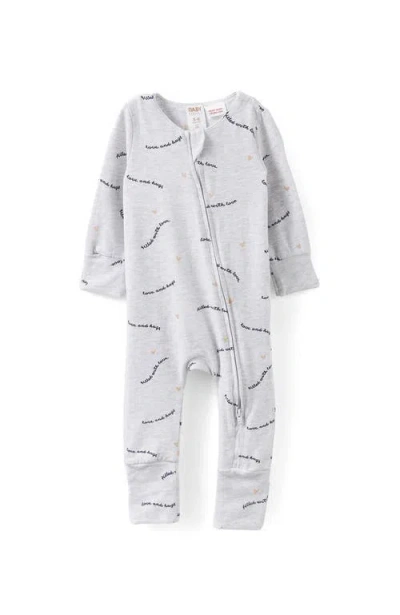 Cotton On Babies'  Kids The Billie Long Sleeve Zip Romper In Gray