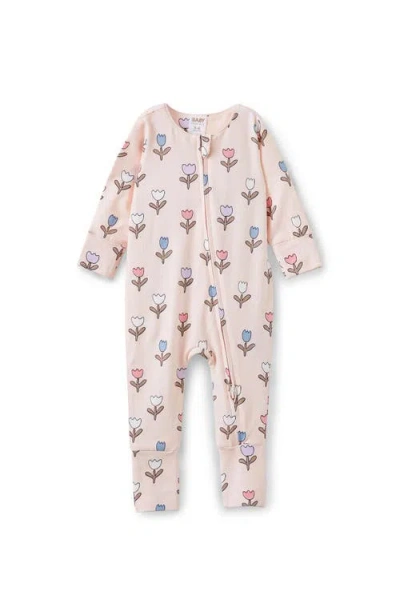Cotton On Babies'  Kids The Billie Long Sleeve Zip Romper In Pink