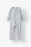 Cotton On Kids The Billie Long Sleeve Zip Romper In Steel Gingham Pear