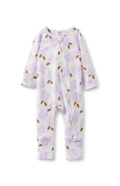 Cotton On Kids The Billie Long Sleeve Zip Romper In Vanilla Poppy Floral