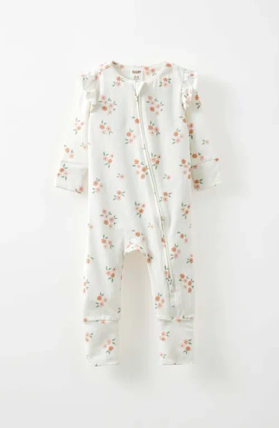 Cotton On Kids The Billie Long Sleeve Zip Romper In Vanilla Sweet Floral