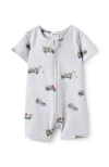 Cotton On Kids The Billie Short Sleeve Zip Romper In Cloud Marle Farmer S Market