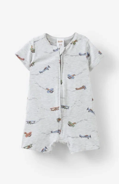 Cotton On Kids The Billie Short Sleeve Zip Romper In Cloud Marle Up In The Sky
