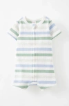 Cotton On Kids The Billie Short Sleeve Zip Romper In Dawn Blue Multi Stripe
