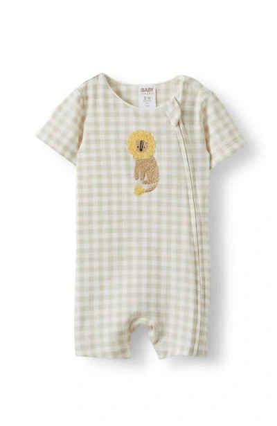 Cotton On Kids The Billie Short Sleeve Zip Romper In Neutral