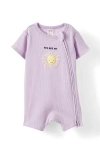 Cotton On Kids The Billie Short Sleeve Zip Romper In Pink