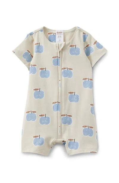 Cotton On Kids The Billie Short Sleeve Zip Romper In Rainy Day Apple A Day