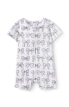 Cotton On Kids The Billie Short Sleeve Zip Romper In Vintage Lilac Sketchy Bows