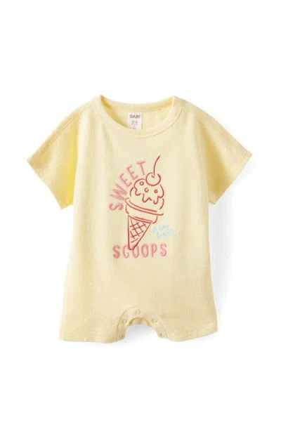Cotton On Kids Tyla Knit Playsuit In Yellow