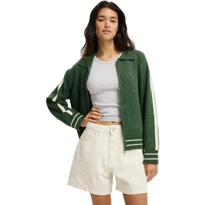 Cotton On Knit Bomber In Green