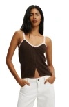 Cotton On Knit Button Through Cami In Multi