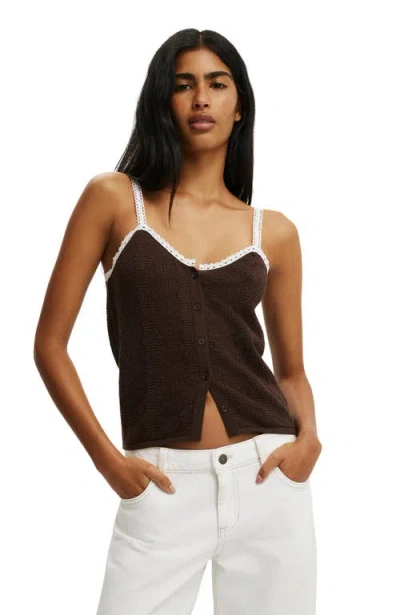 Cotton On Knit Button Through Cami In Multi