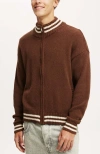 Cotton On Knitted Bomber In Chocolate