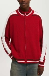 Cotton On Men's Knitted Bomber Jacket In Scarlet Red