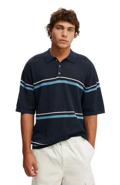Cotton On Knitted Polo In Blue