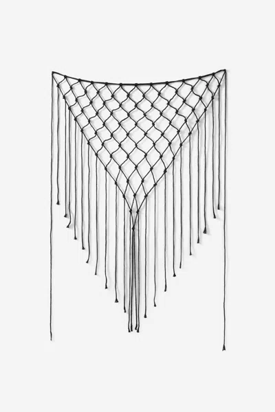 Cotton On Knot Your Everyday Scarf In Black Knit Tassel
