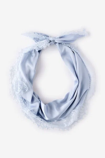 Cotton On Knot Your Everyday Scarf In Blue Satin Lace