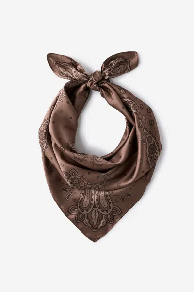 Cotton On Knot Your Everyday Square Scarf In Chocolate Paisley
