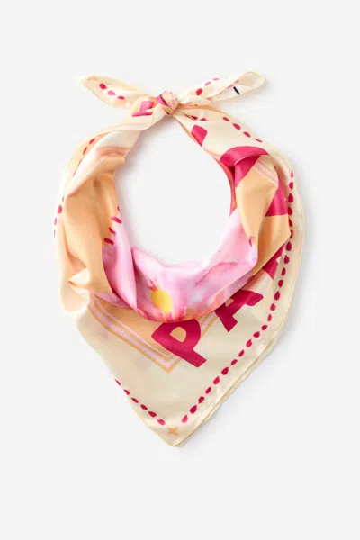 Cotton On Knot Your Everyday Square Scarf In Hibiscus Paradise/orange