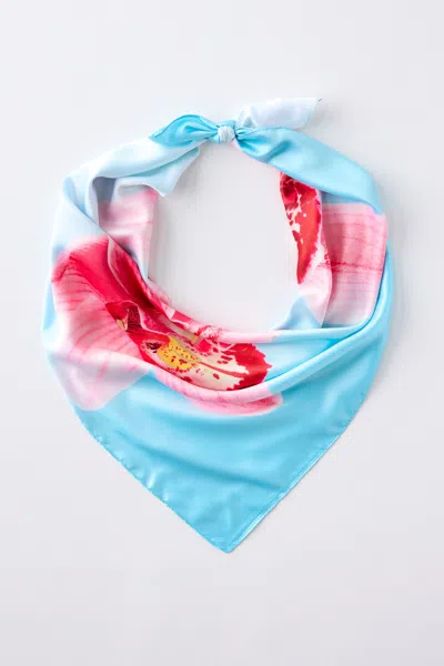 Cotton On Knot Your Everyday Square Scarf In Pink Orchid Ocean/blue