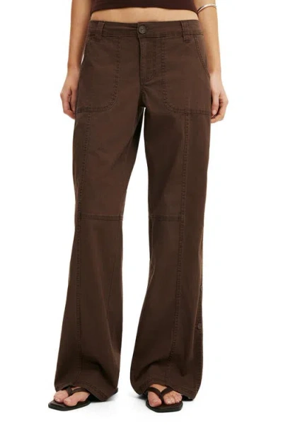Cotton On Lexi Low Rise Utility Pant In Brown