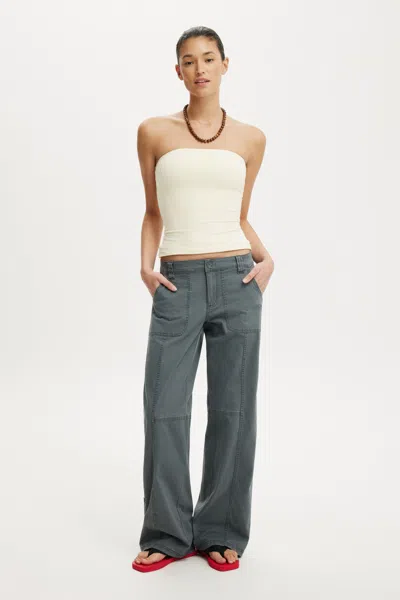 Cotton On Lexi Low Rise Utility Pant In Dark Shadow