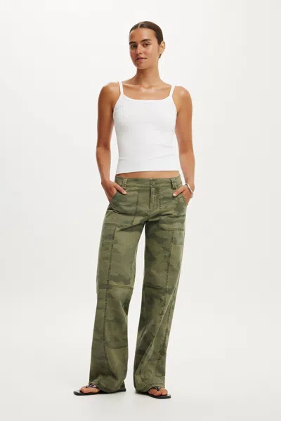 Cotton On Lexi Low Rise Utility Pant In Nikki Camo