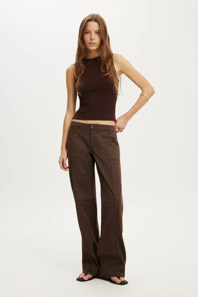 Cotton On Lexi Low Rise Utility Pant In Washed Oak