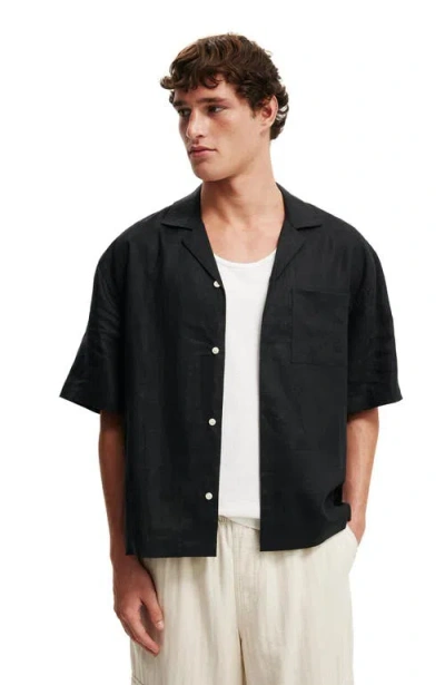 Cotton On Linen Box Fit Short Sleeve Shirt