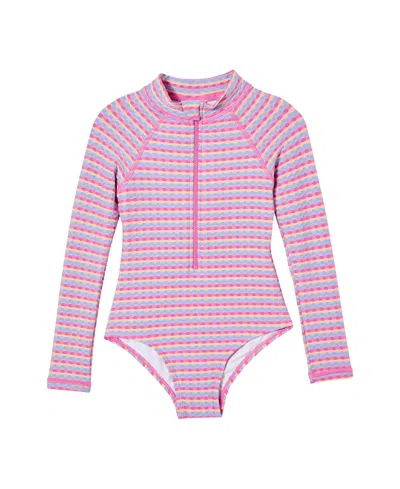 Cotton On Kids' Little Girls Lydia Swimwear One Piece In Multi Stripe