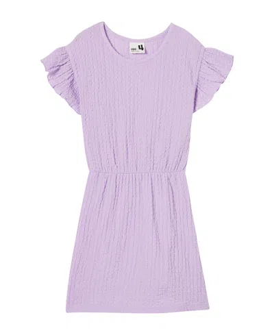 Cotton On Kids' Little Girls Sonia Short Sleeve Dress In Purple