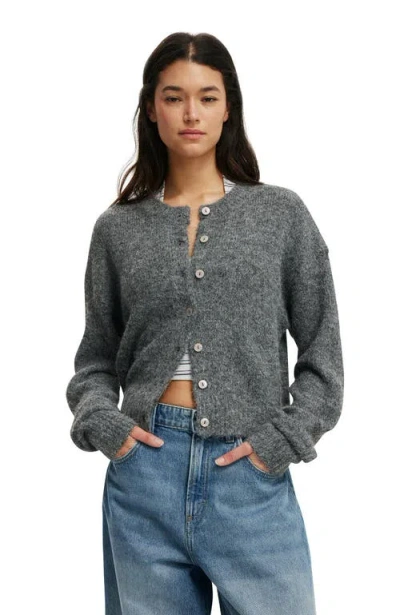 Cotton On Lofty Luxe Crew Cardigan In Gray