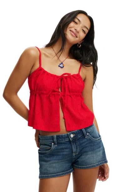 Cotton On Lola Tie Up Cami In Lava Flare