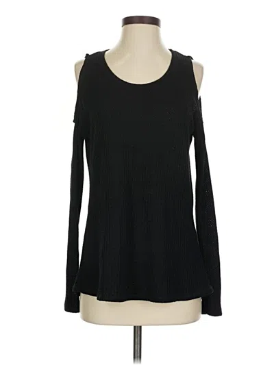 Pre-owned Cotton On Long Sleeve Top Black Cold Shoulder Neckline Tops