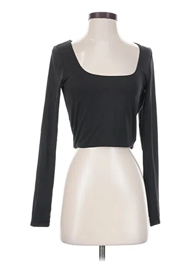 Pre-owned Cotton On Long Sleeve Top Black Square Neckline Tops
