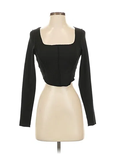 Pre-owned Cotton On Long Sleeve Top Black Sweetheart Neckline Tops