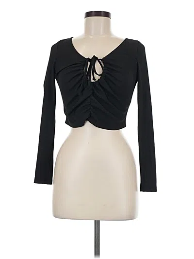 Pre-owned Cotton On Long Sleeve Top Black Sweetheart Neckline Tops