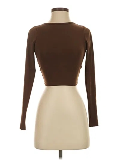 Pre-owned Cotton On Long Sleeve Top Brown Turtleneck Tops
