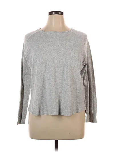 Pre-owned Cotton On Long Sleeve Top Gray Crew Neck Tops