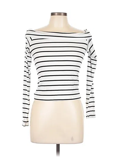 Pre-owned Cotton On Long Sleeve Top Ivory Boatneck Tops In White