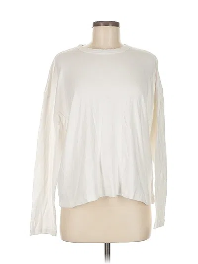 Pre-owned Cotton On Long Sleeve Top Ivory Crew Neck Tops In White