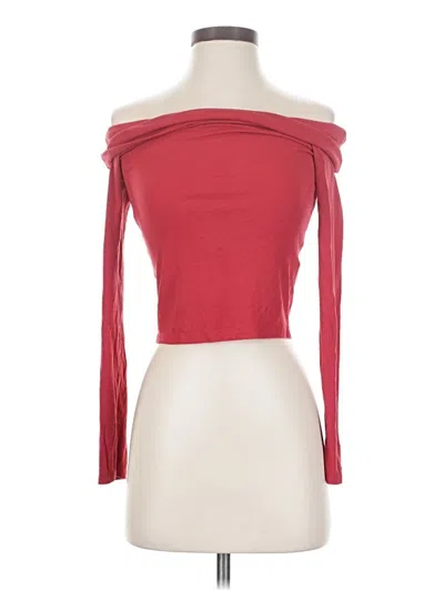 Pre-owned Cotton On Long Sleeve Top Red Off The Shoulder Neckline Tops